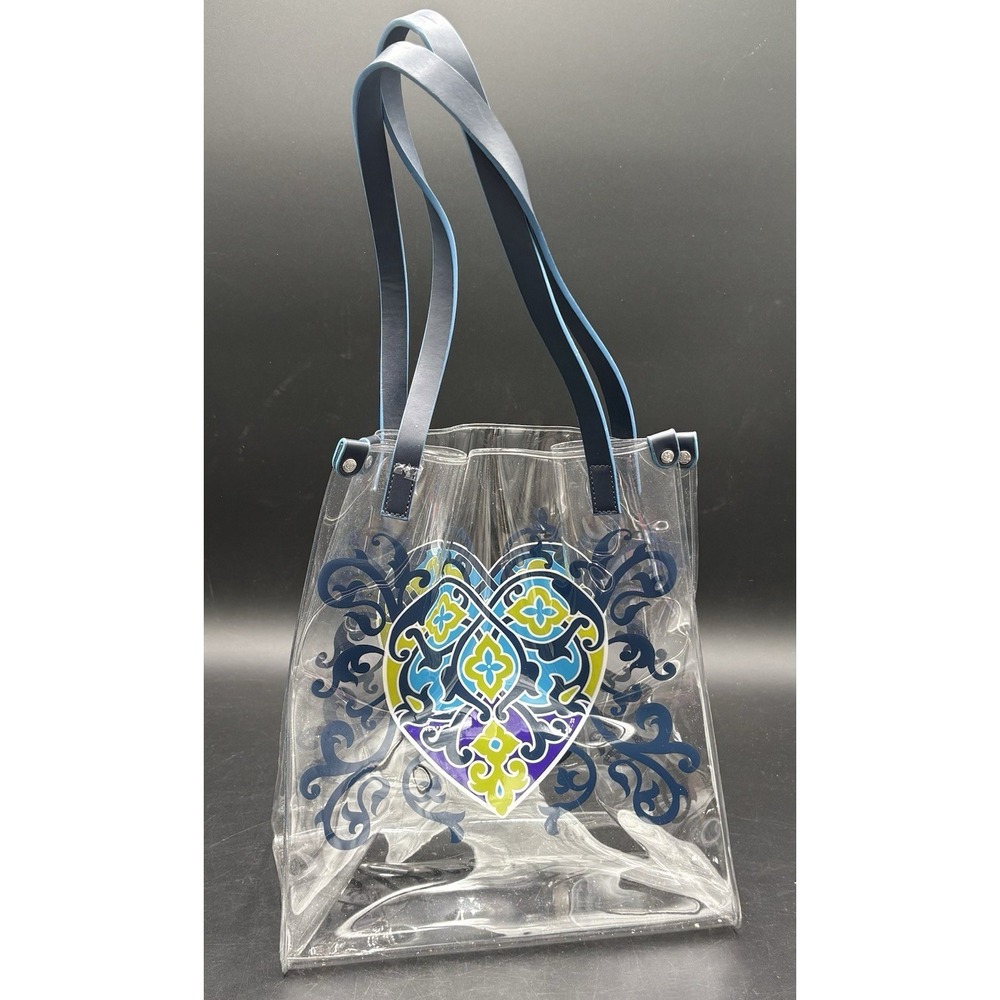 Brighton Vinyl Clear See Through Summer Heart Sophia Collection Tote Bag